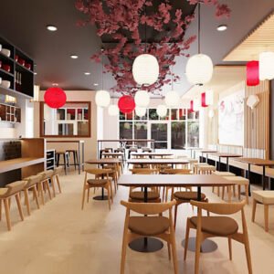 I will help your customers coming back with cozy 3d café and restaurant interior design